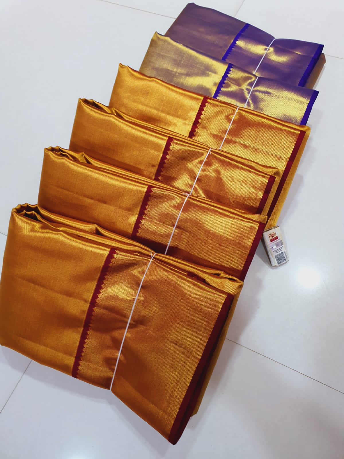 Bridal Golden Tissue Kanchipuram Silk Sarees - Image 3